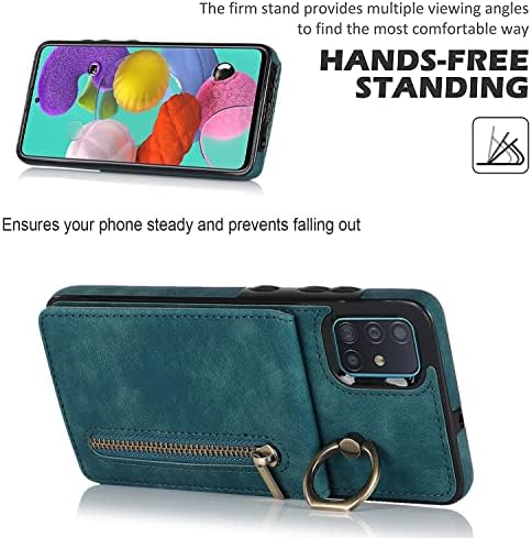 Чанта-портфейл с панти капак за мобилен телефон, съвместим с Samsung Galaxy A51 4G, Тънък калъф от изкуствена кожа, Задната част на кутията-поставка