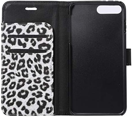 Чанта за мобилен телефон iPhone Plus 8 и 7 Plus, Хоризонтален Кожен калъф с панти капак с леопардовой текстура, Държач, Отделения за