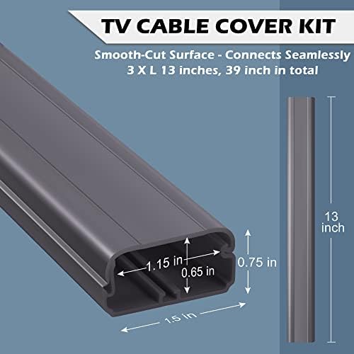Калъф за кабела на телевизора - 39-Инчов Калъфи за кабел за стенен монтаж, Монтиране на комплект за скриване на кабела на телевизора