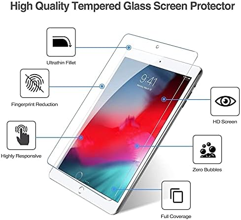 ProCase iPad Air 3 10,5 2019 / iPad Pro 10,5 2017 Черен Калъф-книжка с стойка в Комплекта с предпазно фолио от закалено Стъкло