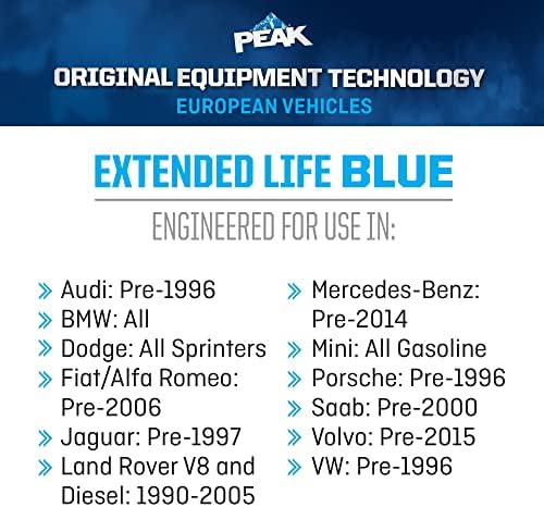 Предварително разреден антифриз/Охлаждаща течност PEAK OET Extended Life Blue 50/50 за европейски автомобили, 1 Галон.