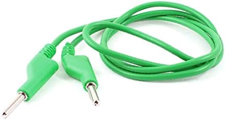 X-DREE Физика Multimeter Двойна 4 мм конектор тип банан, Тестов кабел с дължина 1 м, зелен (Cavo prova di на сондата за тестото di banana