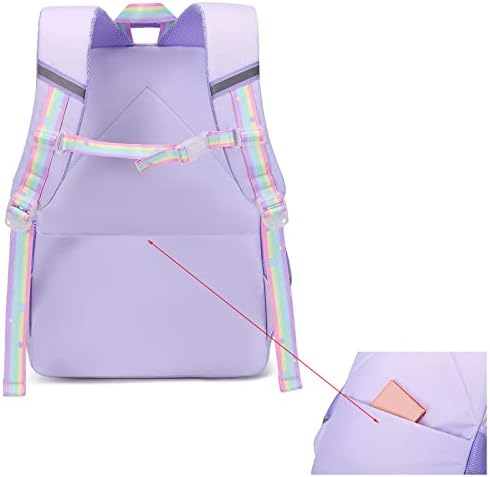 NIWEIYA/ Детска чанта за книги, детски раници за Момичета, детски училищен раница, Дамски Ежедневни Опаковка, Водоустойчива чанта за лаптоп. (Лилаво, Малка)