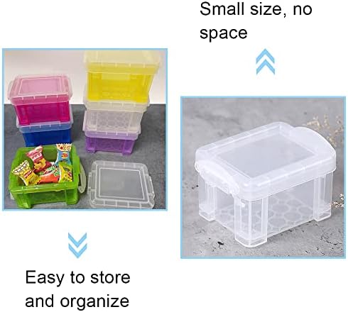 AOTISBAO 6 бр Мини-Кутии За Съхранение на Пластмасови Штабелируемые Кутии за Съхранение с Капак Пластмасови Кутии-Организаторите за Организиране на Закуски Играчки