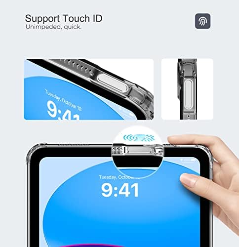Калъф MoKo Clear за iPad на 10-то поколение, калъф за iPad 10, Тънка и лека делото от мека TPU със защита от надраскване и въздействие релефен ръб за iPad на 10-то поколение Case 2022, чер?
