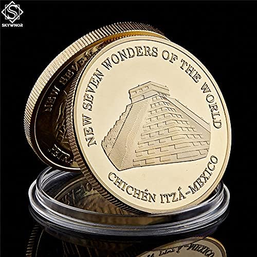Златна Монета е Точно Копие на Възпоменателни монети Седем чудеса на мексиканския на светлината 2007 Новата Колекция на Занаятите Сувенирное