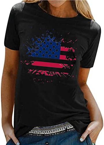 Патриотични Ризи за Жени, Тениска с Американския Флаг, Ежедневни Летни Потници, Тениски с Къс Ръкав, Райе тай-Дай, Удобни Свободни Тениски