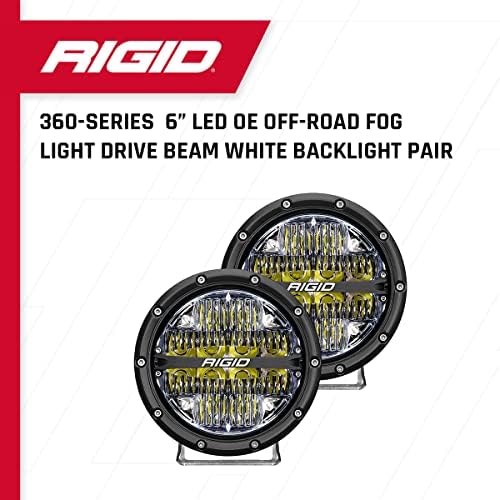 RIGID INDUSTRIES – Led офроуд светлини серия 360 с 6-инчов водещ символ за средна скорост 20-50 мили в час Плюс чифт бяла подсветка