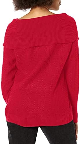 Удобен Дишаща Пуловер с дълъг ръкав Calvin Klein За жените с Гъста Текст Шевове