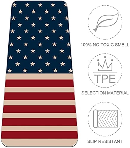 Siebzeh I Love The USA в ретро стил с флага на сащ, по-дебела подложка за йога Премиум-клас, в екологично Чист гумена подложка за здраве