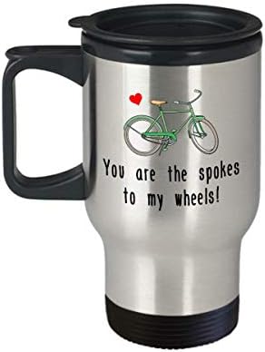 Сладък велосипеден подарък - Велосипедисту на Св. Валентин - Романтична Чаша За пътуване с велосипед - Ден на Св. Валентин, Годишнина