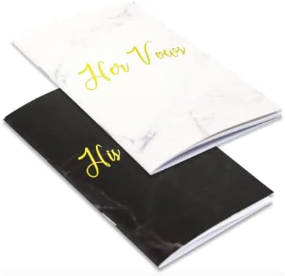 Книги на сватбени клетви на марката Алоха, за да Я подаръци - Подарък за двойки - 2 Сватбени книги на 28 страници 5,9 х 3,9 (черно-бял / златен фолио)