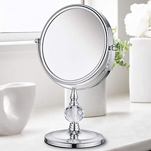 Малко огледало YAIRMIS, огледало за грим, Десктоп Двустранно огледало с увеличение, Завъртане огледало за баня на 360 °, Огледало за грим (Цвят: 3X, размер: 6 инча)