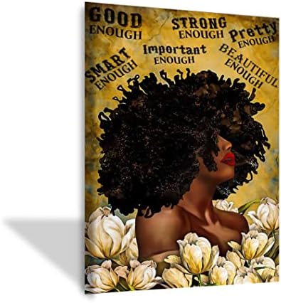 Черната Кралица на Цветята Платно Стенно изкуство Афроамериканский Плакат Черна Момиче Жена Кралица Платно Стенно Изкуство Абстрактни и Модерни Щампи Върху Плат?