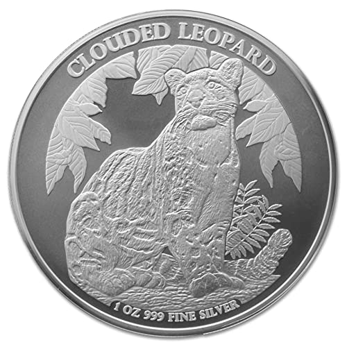 2023 1 унция на Камбоджа сребро Дивата природа на Камбоджа: монета Облачен леопард (в капсули) Диамант, без да се свържат със сертификат