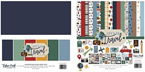 Комплект за събиране на хартия Echo Park: Набор за събиране на Let 's Go Travel 12 x 12 + Комплект за събиране на хартия Let' s Go Travel