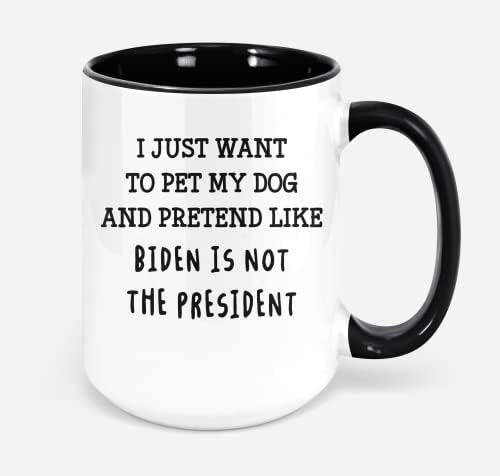 Кафеена чаша срещу Байдън за любителите на кучета пет my dog и републиканците Байдън подарък за мама кучето на собственика на кучето за него нея