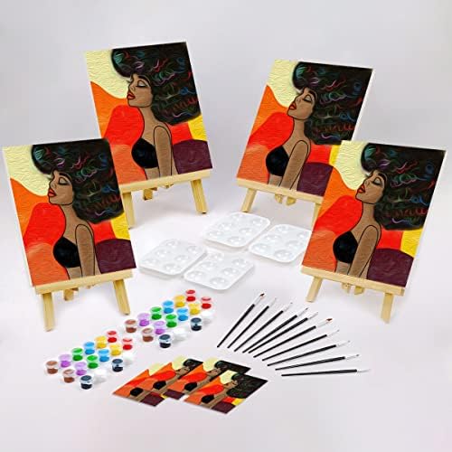 VOCHIC 4 опаковки, 8x10 комплекти за партита, Комплект за рисуване върху Платно, предварително Съставен Платно за рисуване за възрастни,