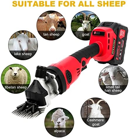 Безжични Ножици за стригане на овце 21, Електрически Професионални Ножици за Стригане на Овце с 2 Бр Акумулаторна Литиево-йонна батерия