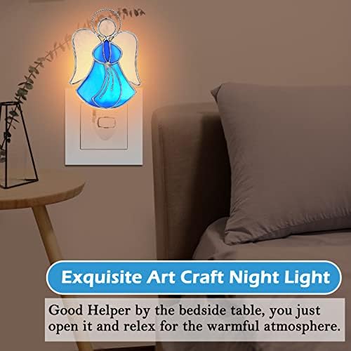 Нощна лампа от витражного стъкло KUNDGLA Angel, Декоративен Стенен лампа, - Вградени в Коридора, Спалня, санитарен възел, Кухня, Домашен