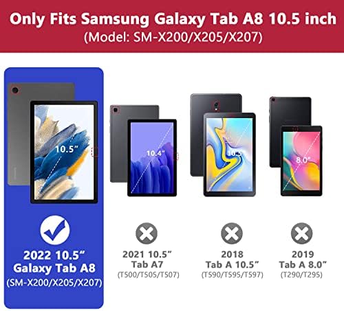 Калъф Grifobes Galaxy Tab A8, за Samsung Galaxy Tab A8, Калъф 10.5 инча 2022, Удароустойчив Здрав Защитен калъф с поставка за 10,5 таблет SM-X200/X205/X207 за деца, момчета, деца (Червен + син)