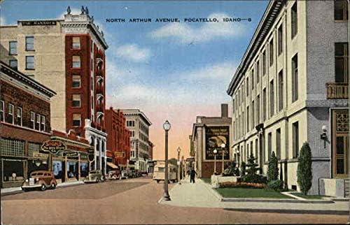 Северна Артър Авеню Pocatello, щата Айдахо, Оригинални Антични Картичка