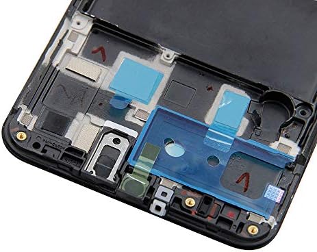 Подмяна на екрана HLTECH LCD дисплей, Сензорен цифров преобразувател в събирането на рамка за Samsung Galaxy A20 A205 SM-A205F/DS A205FN A205GN/DS A205YN A205G/DS, SM-A205W 6,4 (Черен с рамка)