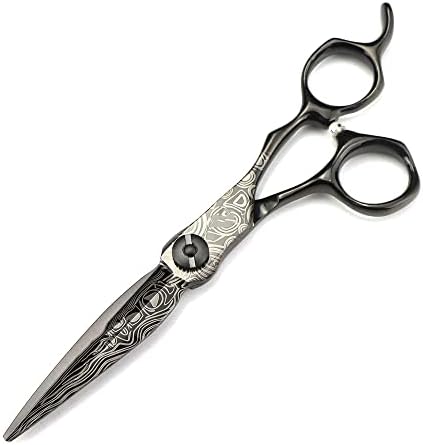 Ножица за подстригване на коса, 6-инчов професионален престижна черни дамасские ножици за коса, фризьорски инструменти за рязане, филировочные ножици, фризьорски н