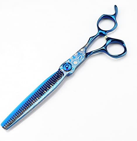 Ножица за подстригване на коса, 7-инчов професионален сини дамасские ножици Престижна ножица за подстригване на коса фризьорски инструменти за рязане филировочны?