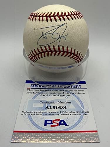 Дейвид Джастис Брейвз Янкис Подписа Автограф на Официалния Бейзболен PSA MLB ДНК - Бейзболни топки С Автографи