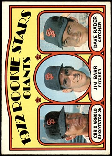 1972 Topps 232 Начинаещи Джайентс Дейв Нападател / Джим Барел / Крис Арнолд Сан Франциско Джайентс (бейзболна картичка) VG+ Джайънтс
