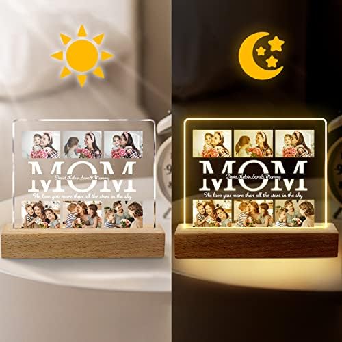 Персонализирани подаръци Funmii за мама - Индивидуално лека нощ с текст от няколко снимки, Подаръци за Деня на майката за мама от нейния съпруг, Дъщеря, Син, Подаръци за