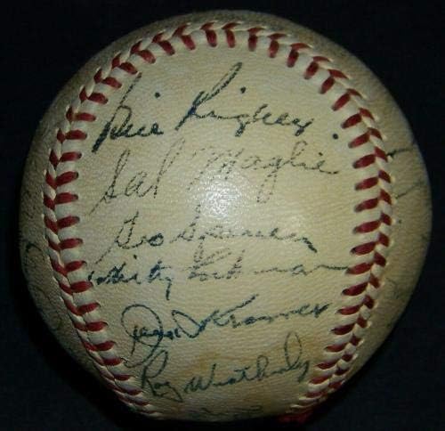 1950 г. Отборът на Ню Йорк Джайентс подписа бейзболен договор с Монте Ирвином и Боби Томсоном 24 Auto JSA LOA! - Бейзболни топки с автографи