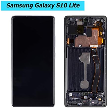 Vvsialeek AMOLED е Съвместим с Samsung Galaxy S10 Lite SM-G770F SM-G770U1 6,7-инчов Черно LCD дисплей със сензорен екран и рамными инструменти