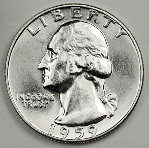 Сребърен Четвертак Вашингтон 1959 година на издаване - Мента на Щата - Изключително качество на монети - Скъпоценен Диамант, Не Циркулиращата