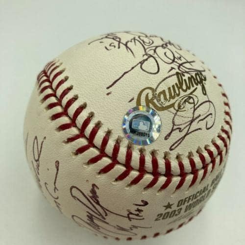 2003 Флорида Марлинз Шампиони на Световните серии Екип Подписа W. S. MLB Бейзбол Холограма - Бейзболни Топки С Автографи