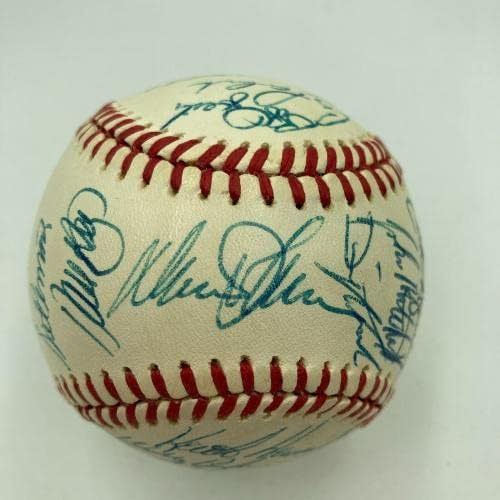 1986 Отбор на Шампионите от Световна серия Ню Йорк Метс Подписа Договор с Националната бейзболна лига на JSA - Бейзболни топки с автографи