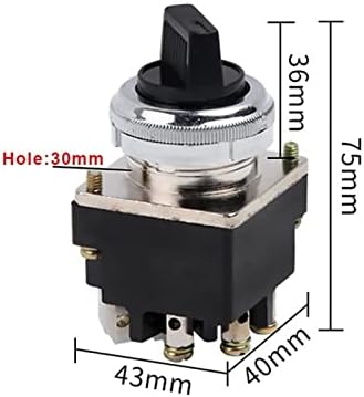 AHAFEI 1 бр. Дръжка за Превключване на Джойстик Контролери 30 мм Централен ключ LS2-2 LS2-3 Завъртане на превключвателя за избор на 2/3 кутия 380VAC 10A (Цвят: LS2-2)