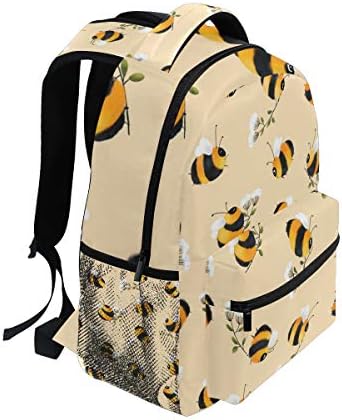 Раници За Колеж, Училищна чанта за книги, Походный Раница за Къмпинг | 16 x12x6 | Побира 15.4-инчов лаптоп (Bumblebees)