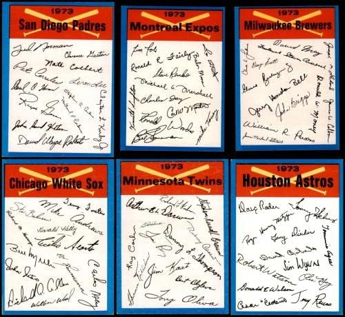 Списък на екипа Topps Blue 1973 Пълен Набор от 5 Хокей на картички с ЕКС - надпис