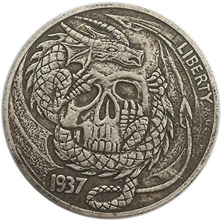 Щампована Творческа американска Монета 1937 година 骷髅 Обикновена Монета Micro CollectionCoin Collection Възпоменателна Монета