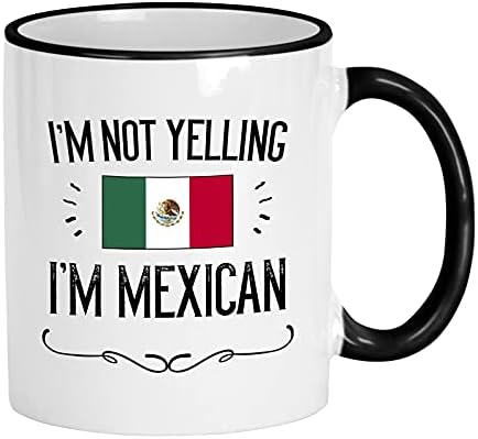 Каситика - мексико подаръци. Не крещя, че съм мексиканска Керамика кафеена чаша с обем 11 грама. Истинската идея за латино Горди мъже