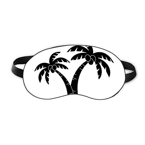 Растението Кокосови Палми На Плажа Контур Sleep Eye Shield Мека Нощна Превръзка На Очите На Сивата Чанта За Носене