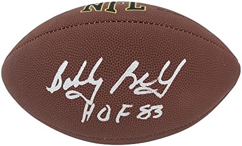 Боби Бел е подписала Wilson Super Grip пълен размер на топка за футбол NFL с HOF'83 - Футболни топки с автографи