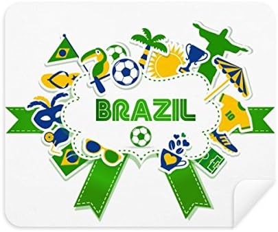 Футболен Футбол Бразилия Културна Плат За Почистване на Екрана за Пречистване на 2 елемента замшевой Тъкан