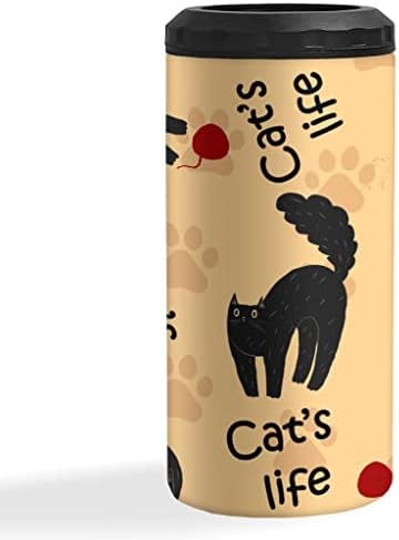 Охладител за тънки кутии с шарките на Кота - Kawaii Can Cooler - Най-добър Охладител за тънки кутии С изображение на Котка