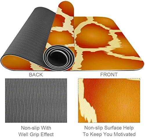 Дебел Нескользящий килимче за йога Unicey за физически упражнения и Фитнес, 1/4 с Натурален аромат на Портокал принтом под формата на