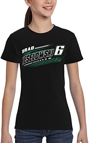 Тениска ASFRSH Brad Keselowski 6 за подрастващите момичета и момчета, Тениска с къс ръкав и принтом, Спортна Класическа Риза, Тениска