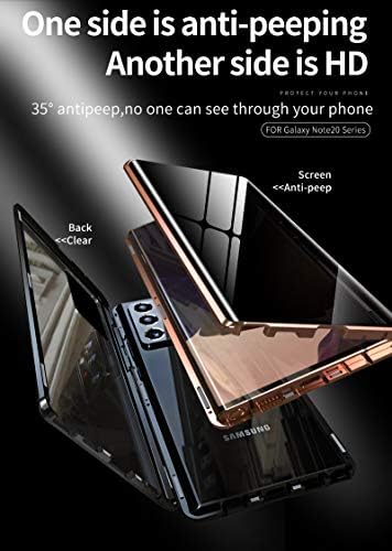 Екран за поверителност Galaxy Note 20 Ultra 5G 6,9 инча Отпред и отзад От двете страни на Стъклен корпус с защита от надзъртане Магнитен Метален корпус на 360 °, вграден защитен ?