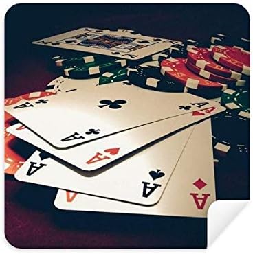 Игри с карти Чипове за Покер Хазарт Снимка кърпичка За Почистване на Очила за Пречистване на Екрана на Телефона Замшевая Плат 2 елемента